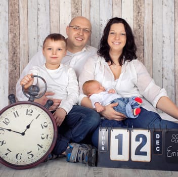 happy family with newborn