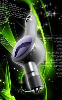 Digital illustration of Micro motor dental polisher in colour background