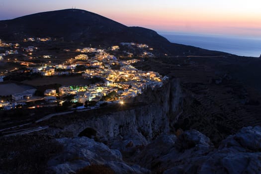 The lights on Folegandros in Cyclades islands