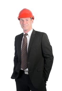 Businessman with helmet