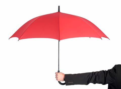 Man holding umbrella