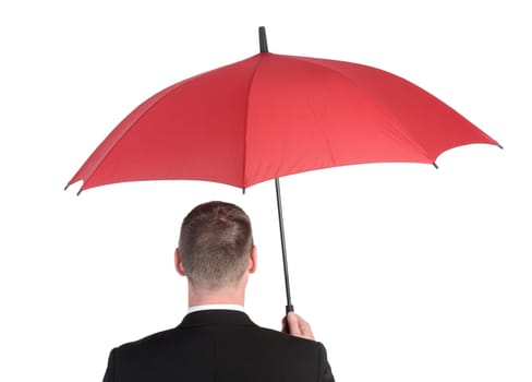 Businessman with umbrella