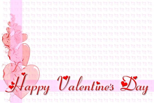 Greeting card for Valentine's Day, in red and pink, with a space for text