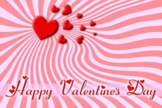 Greeting card for Valentine's Day, in red and pink, with a space for text