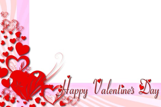 Greeting card for Valentine's Day, in red and pink, with a space for text