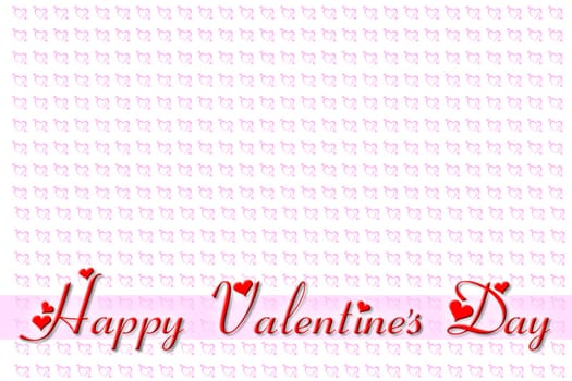 Greeting card for Valentine's Day, in red and pink, with a space for text