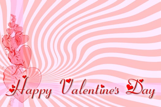 Greeting card for Valentine's Day, in red and pink, with a space for text