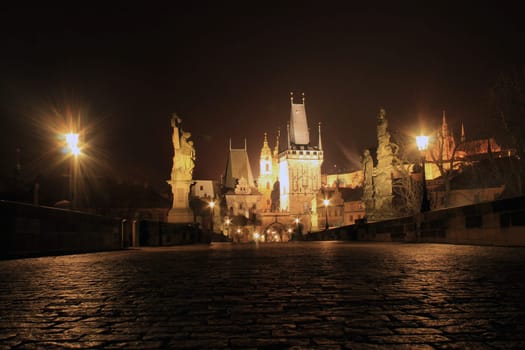 The wonderful Charles Bridge in Prgaue by night