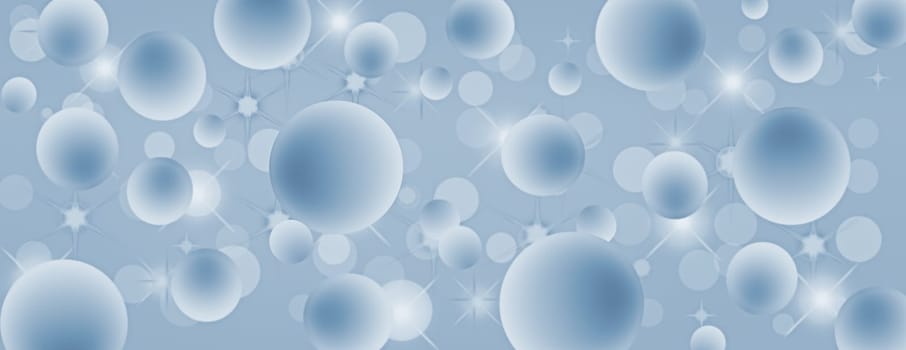 Blue floating bubbles coverphoto with panorama design size for  banner timeline header for smartphone or tablet