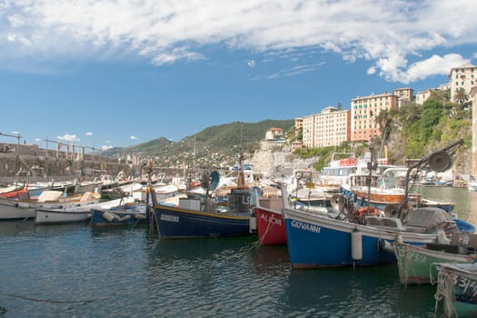 Camogli in Liguria, Italy, a small fishing village, a tourist destination