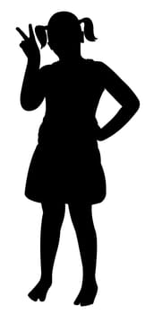 little girl and victory sign