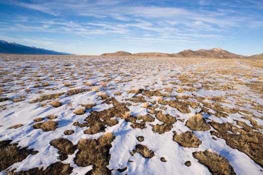 Blue skies prevail on this day during a southwestern winter in the USA