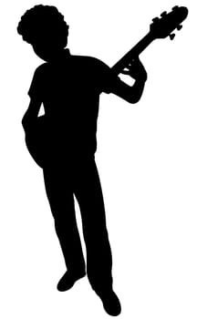 silhouette of a guitarist, vector