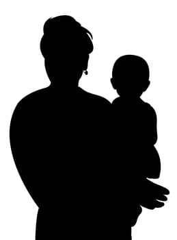 mother and her baby girl portrait