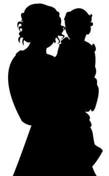 mother and her baby girl portrait