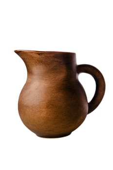 Clay jug, it is isolated on white