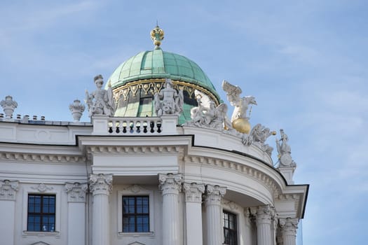 Dome of Alte Burg,Vienna,building and landmark at Michaelerplatz