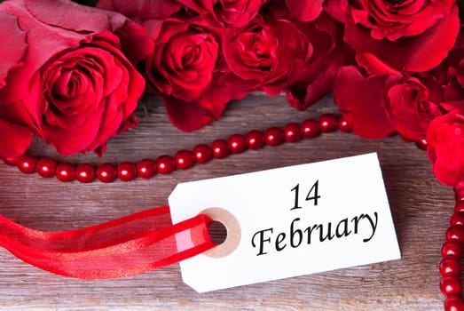 Background with Label with 14 February on it for Valentines Day