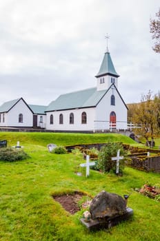 Cemetery and church in Iceland