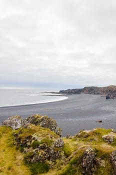 Icelandic beach with black lava rocks, Snaefellsnes peninsula, Iceland