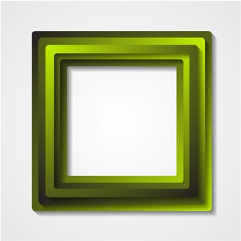Green vector square shapes design