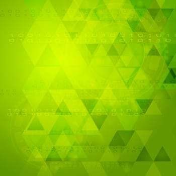 Abstract green background with triangles