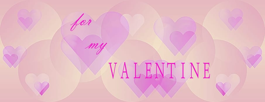 Pink Panoramic Valentines Day background greeting for cover photo image