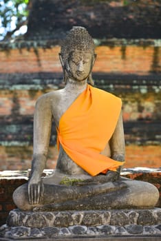 Buddha Status at Wat Yai Chaimongkol in Ayutthaya, Thailand