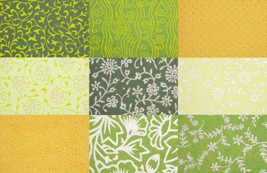 Handmade paper textures assortment