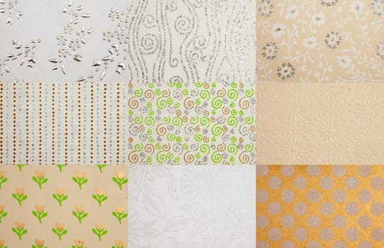 Handmade paper textures assortment