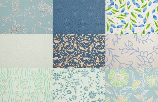 Handmade paper textures assortment