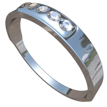 five diamond ring with clipping path