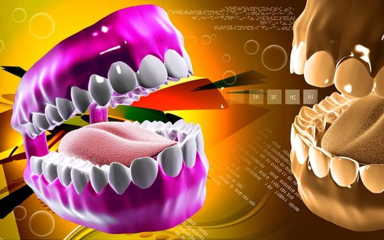 Digital illustration of Mouth in colour background