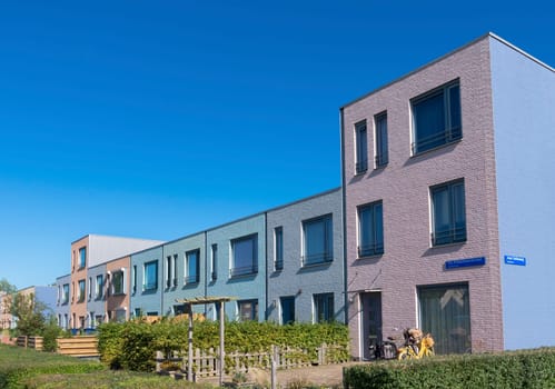 modern colorful houses in almere, netherlands