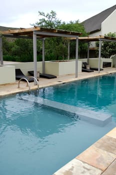A safari lodge swimming pool in Africa