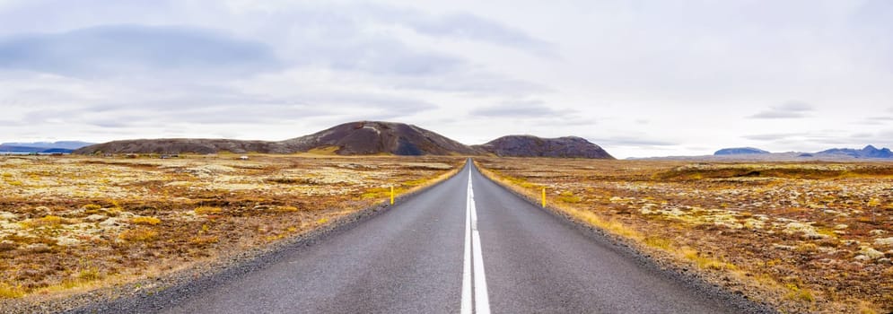 Beautiful mountain road in Iceland