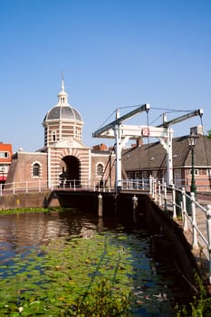 The Morspoort city gate in Leiden, the Netherlands.