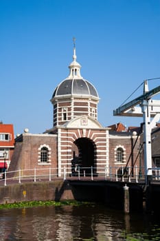 The Morspoort city gate in Leiden, the Netherlands.
