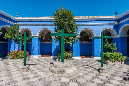 3 crosses in Santa Catalina monastery at Arequipa Peru
