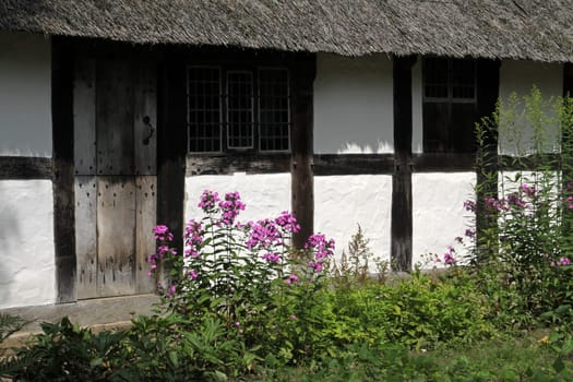 Half-timbered house with garden