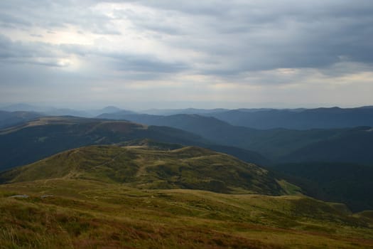 mountain, green, sky, cloud, footpath, eternity, nature, tranquil