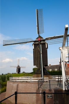 Windmills in Heusden  a fortified town in the Netherlands.