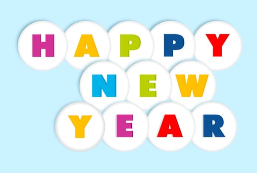 Multicolor Happy New year greeting card design illustration. EPS10 vector file with transparency layers.