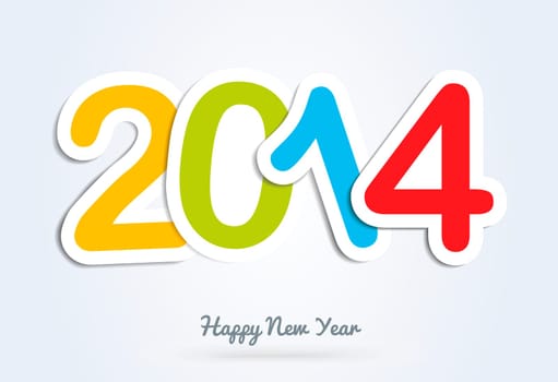 Diversity colors Happy new year 2014 holidays contemporary greeting card background. EPS10 vector file organized in layers for easy editing.