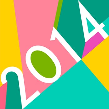 Happy new year 2014 holidays colorful greeting card design background. EPS10 vector illustration organized in layers for easy editing.