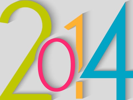 Happy new year 2014 season greeting card design. EPS10 vector file with transparency layers.