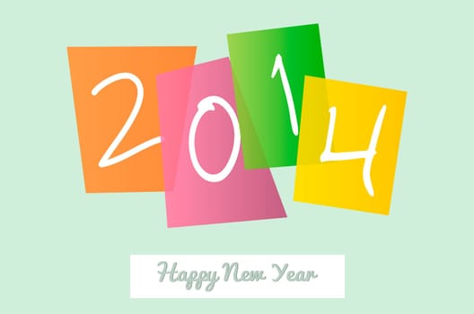 Happy new year 2014 holidays contemporary signs greeting card background. EPS10 vector file with transparency layers.