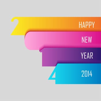 Happy new year 2014 holidays contemporary greeting card design background. EPS10 vector file with transparency layers.