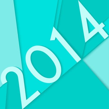 Happy new year 2014 holidays contemporary greeting card design background.  EPS10 vector file with transparency layers.