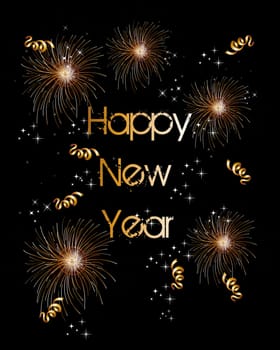 Happy new year 2014 holidays fireworks greeting card background. EPS10 illustration organized in layers for easy editing.